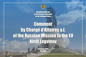 Comment by Chargé d’Affaires a.i. of the Russian Mission to the EU Kirill Logvinov, 31 August 2024